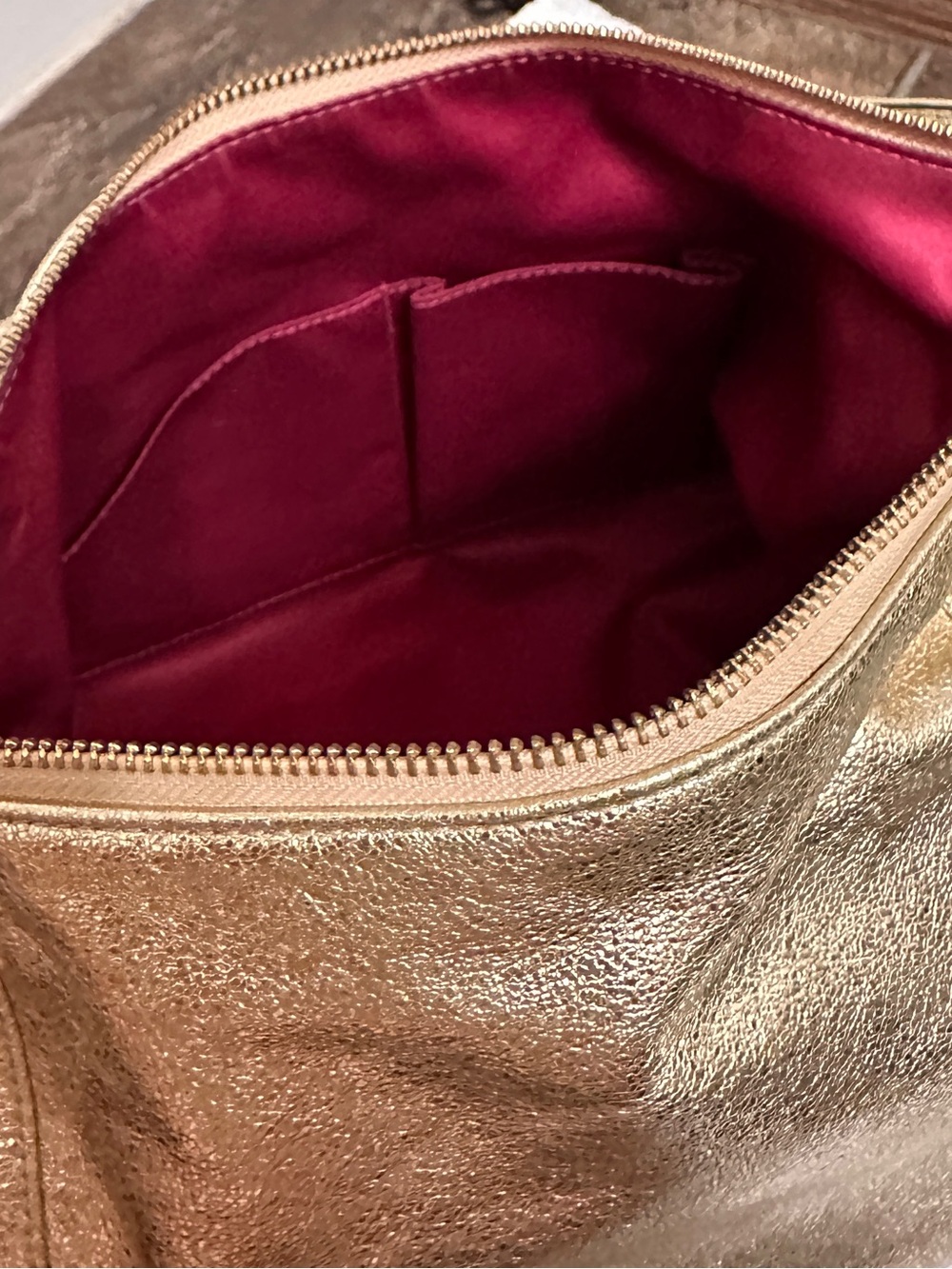 Rare 2012 Coach Poppy "Jazzy" Hobo Crossbody Bag Metallic Gold Leather 20384E - Picture 15 of 16